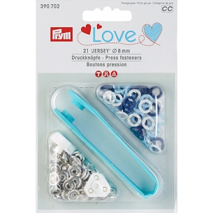 Кнопки Prym Love Jersey синие, голубые, белые, 8мм PRYM 390702